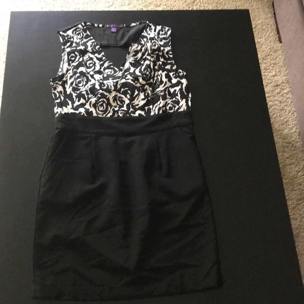 Black and white floral dress